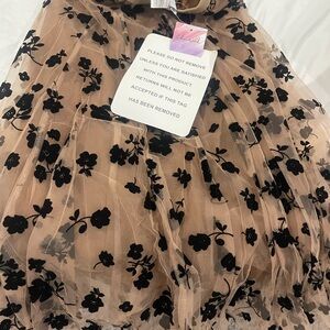 Chicwish Black Floral A-Line Skirt